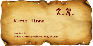 Kurtz Minna névjegykártya